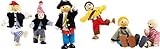 small foot Biegepüppchen „Piraten“ im 6er Set aus Holz, Piratenpuppen mit beweglichen Gliedmaßen, ab 3 Jahren, 1955, Braun
