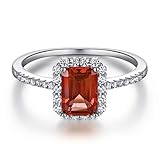 Funkelnder Damenring in 925 Sterling Silber mit Rubin und Smaragd Edelstein für Damen und Frauen I Ring Zirkonia Stein mit Profischliff Schmuck in Juweliersqualität (Red Ruby, 56)