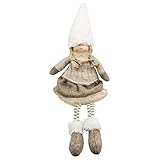 Ideen mit Herz niedliche Winter-Püppchen | Weihnachtswichtel | Weihnachts-Deko | Winter-Kinder | Deko-Puppe (Lisa | sitzend | 32 cm hoch)