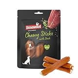 Rosewood Chewy Sticks mit Ente & Rinderhaut – Zahnpflege-Kaustangen für Hunde, getreidefrei, proteinreich, ohne künstliche Zusätze, einwandfrei für mittlere Hunde, 100 g