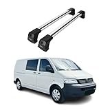 OMAC Dachträger Grundtäger kompatibel mit VW T5 T6 2003-2024 Aluminium 75kg Silber 2tlg Fixpunkte für Fahrradträger, Dachboxen, Skiträger Abschließbar