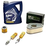 Wartungspaket Öl 4L + Luftfilter + Ölfilter + Zündkerzen für Yamaha XV 1000 TR1 XV 750 SE 5A8 5G5 Baujahr 1981-1984