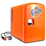 Fanta Mini-Kühlschrank für Schlafzimmer 4L Kleiner Kühlschrank 6 Dosen Tischkühlschrank für Hautpflege Lebensmittel Getränke Home Auto & Reise 12V Tragbarer Kühler Wärmer von Coca-Cola, Orange