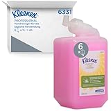 Kleenex Seife 6331, rosa Handseife mit angenehmer Duftnote für die tägliche Anwendung, bis zu 1000 Portionen per Handreiniger-Kassette, 6 x 1 L