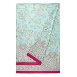 Bassetti Indian Roses Foulard aus 100% Baumwolle in der Farbe TÜRKIS T1, Maße: 270x270 cm - 9332308