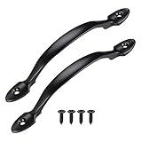 2 Stück Schrankgriffe Türgriffe Innentüren mit Schrauben, Edelstahl Griffe für Küchenschränke, Schwarz Möbelgriffe Vintage Geeignet für Kleiderschrank Landhausstil, Gartentür, Schuppentür