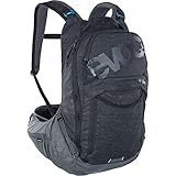 EVOC TRAIL PRO 16l Protektor Rucksack für Tagestouren & Trailriding, Fahrradrucksack (Backpack mit LITESHIELD PLUS Rückenprotektor, extra leicht, 3l Trinkblasenfach, Größe: L/XL), Schwarz/Carbon Grau