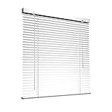 Victoria M. Aluminium Jalousie, 90 x 130 cm, weiß, Jalousie ohne Bohren, inkl. Klemmclips