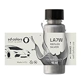 SD COLORS Reflex Silver LA7W Lackreparaturfarbe, 15 ML, Reparatur-Pinsel, Farbcode LA7W, Reflexsilber (Farbe)