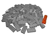 LEGO Classic. 100 Stück 2 x 4 Steine mit Steinetrenner (Hellgrau)