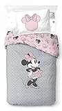 Jay Franco Disney Minnie One of a Kind 100% Baumwolle 3-teiliges Bettwäsche-Set 135x200cm Einzelbettgröße - Bettbezug + Spannbettlaken 90x200 cm + Kissenbezug 50x70 cm