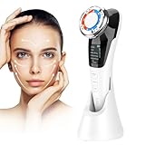 Face massager,ANLAN 5 in 1 Gesichtsmassagegerät Gegen Falten Rote und Blaue Lichttherapie Massagegerät Gesicht Heat Cool Vibration EMS Gerät Gesicht Gesichtslifting Anti Falten Anti Aging Gerät