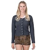 Trachten Strickjacke Damen– Elegante & taillierte Trachtenjacke aus hochwertiger & Leichter Stretch-Baumwolle | Dirndl-Jacke Lena (XXL)