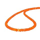 Vatslacreations Fiery Elegance Halskette mit mexikanischem Feueropal, 4 x 5 mm, Orange