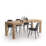 MOBILI FIVER, Ausziehbarer Esstisch First, 120x80 cm, rustikale Eiche, Laminiert, Made in Italy