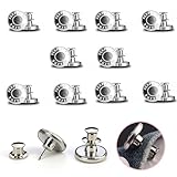 10 Stück Jeans Knöpfe Ohne Nähen, 17mm Button Pins Jeans, Hosenknöpfe Zum Stecken, DIY Jeansknopf, Knöpfe Hosen Enger Machen, Jeans Knöpfe zum Erweitern oder Reduzieren der Hosengröße(Silber)