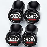 Ventilkappen, Reifen Ventilkappen für Audi A1 A3 RS3 A4 A5 A6 A7 RS7 A8 Q3 Q5 Q7 R8 Class S Series, Ventilkappen mit Dichtung für stabilen Reifendruck, Autoventil Kappe, Auto Zubehör, Schwarz,4 Stück