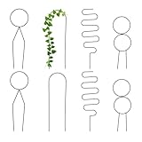 Relaxdays Rankhilfe 8tlg. Set, Kletterhilfe Metall, geometrische Formen, Topf- & Zimmerpflanzen, Pflanzenstütze, schwarz