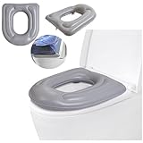 HJYDGJ Erhöhtes Donut-Kissen Steißbein Schmerzlinderung Aufblasbares Kissen mit Saugnapf Waschbar Dickere Sitzkissen für Toilette für Erwachsene Verstellbarer Toilettensitz mit Pumpe - Mit Luftpumpe