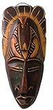 Woru Maske bemalt 20 cm, Holzmaske aus Bali, Wandmaske (Krieger), Wanddekoration aus Bali in afrikanischem Stil