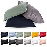 Blumtal Premium 2er Set Jersey Kissenbezug 40 x 40 cm - Oeko-Tex Zertifiziert, 100% Baumwolle, Superweicher Premium Jersey Kopfkissenbezug, Kissenhülle, Weiß
