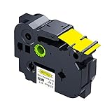 IDIK HSE-651 HSE651 HSE651 HSE651 HS2-651 Schrumpfschlauch, kompatibel mit Brother HSE HSE Etikettendrucker, Schwarz auf Gelb, 1 Stück