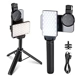 NEEWER Basics LED Selfie & Tattoo Light Kompatibel mit iPhone, Clip on CPL Filter/Tripod/Phone Holder, Fill Lighting Remove Reflection für Kunst Lebensmittel Schmuck Fotografie Video Aufnahme, BL120B