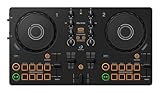 AlphaTheta/Pioneer DJ DDJ-FLX2 Einsteiger-DJ-Controller – Tragbarer USB-betriebener 2-Kanal-Controller mit professionellem Layout – Kompatibel mit Musik-Streaming-Diensten – Perfekt für neue DJs