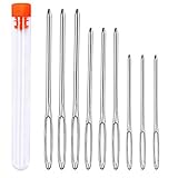 9 Stücke Nähen Nadeln Set, 3 Größen Große Augen Nadeln, Leder Nähen Nadeln Set stoß Nadel garn nadeln tobetry Nadel Stricken Nadel, große nähen Nadel für Hand nähen Leder Handwerk