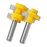 LF&LQEW 1set Vierkantzahn T-Nut Zapfenfräser Wolfram Fräser 8mm Schaft Für Holzbearbeitung Gravur Bit Holzfräser (Größe : 2pcs 8mm Shank Set)