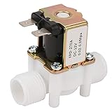 Uadme Magnetventil 12V DC, G1/2" Elektromagnetventil aus Kunststoff, Normalerweise Geschlossen N/C Wasserventil, für Waschmaschine, Wasserspender, Gartenbewässerung