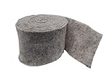 Hochwertiger & Widerstandsfähiger Filz – Breite 15cm / Länge 5m - Topfband/Bastelfilz/Wollfilz – Große Farbauswahl – Dehnbar & Druckelastisch – Tischdekoration Ostern/Weihnachten (Hellgrau)