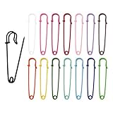 Zasjon Sicherheitsnadeln Große, 20 Stück Sicherheitsnadel 75mm Sicherheitsnadeln Set, Sicherheitsnadeln Schmuck Bunt Safety Pins für Kleidung Nähen Schmuckhandwerk