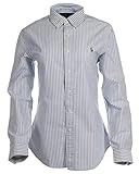 Ralph Lauren Damen Slim Fit Bluse - Gestreift (Blau/Weiß, M)