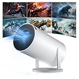Salange Mini Beamer,Unterstützt 4K Mini Projektor WiFi 6 BT5.2,Projektor Android OS 11.0 4k Heimkino,180°Drehen Smart Projector,Beamer Handy für Phone/Xbox/Laptop/TV Stick/USB,Weiß