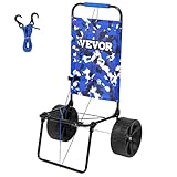 VEVOR Strandkarre Bollerwagen Sandwagen, Strandwagen 31 kg Tragkraft, Zusammenklappbarer Sandwagen aus Stahl, 380 x 386 mm Handwagen Robuster Wagen für den Strand Gerätewagen