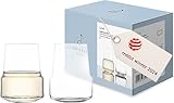 Zwiesel Glas Weißweinbecher Level (2er Set), Weingläser ohne Stiel für Wein, Iced Matcha Latte und Shakes, spülmaschinenfeste Tritan-Kristallgläser, Made in Germany (Art.-Nr. 123913)