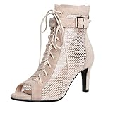 Damen Gladiator Sandalen Dance Heels, Strappy High Heels 7cm & 10cm Absatz, Sexy Peep Toe Heels, Latin Dance Shoes für Frauen Schlupfsohle, Bequeme Stiletto Sandaletten