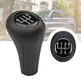 Juttzzei BMW Schaltknauf 5 Gang, Auto Schalthebel für BMW 1er 3er 5er E34 E36 E38 E39 E46 E53 E60 E61 E63 E64 E83 E90 E91 E92 E93 F20 F30 M3 M4 M5 X1 X3 X5 X6 Schaltkopf, Leder E46 Schaltknauf-Schwarz