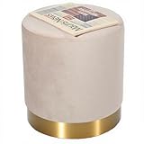 Zedelmaier Samthocker Runder,Zylindrischer Ottoman,Fußbank Hocker,Sitzhocker Runder,Maximale Belastung 150kg,35x35x38cm