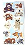 Steiff - sehr seltener Stickerbogen mit 10 verschiedenen Aufklebern aus der Serie Cosy Friends mit Bären Koalabär Esel Schaf Katze Elefant - Original Cosy Friends - RARITÄT !!