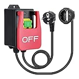 220V Einphasige Ein Aus Schalter, Briidea Sicherheitsschalter Nullspannungsschalter mit Steckdose, Maschinenschalter zum Schnellen Ausschalten von Frästisch und Anderen Elektrischen Geräten