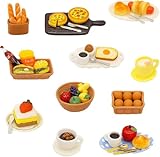 13 Stück Wichtel Zubehör, 1:12 Puppenhaus Zubehör Miniatur Wichtelzubehör Essen und Trinken Harz Lebensmittel Puppenzubehör, Mini Küche Kleine Kuchen, Ideal Backen Wichtel Zubehör für Weihnachten