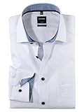 OLYMP Businesshemd Luxor Modern Fit - Pflegeleicht, 100% Baumwollhemd Herren Langarm - Global Kent Kragen - Hemden für Herren - Weiss 00-42