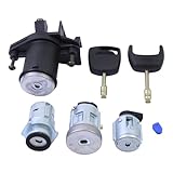 Türschloss Zündschloss Kofferraumschloss Tankdeckelschloss Schließzylindersatz Zündschalter Heckklappenschloss Zylinder Tür Schloss Tankdeckel Zylinderschloss mit Schlüssel für Fiesta MK5 Fusion
