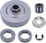 Satz Kettenrad 3/8 7Z für STIHL 034 036 MS340 MS360 Motorsäge, AUMEL 034 AV Ersatzteile Kettenrad + Ringkettenrad + Lager + Kupplungsscheibe + E-Clip Kettensäge Zubehör