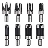 Baorder 8 Stück Holz Plug Cutter Bohrer Set, Zapfenschneider Kohlenstoffstahl Dübel Zapfenbohrer Plug Cutter 6mm / 10mm / 13mm / 16mm für Handbohrer Holzbearbeitung