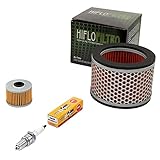 Wartungspaket Luftfilter + Ölfilter + Zündkerze für Hon da NX 650 NX650 Dominator RD02 RD08 Baujahr 1990-2000