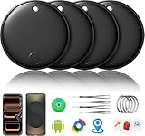 Air Tracker Smart Tags Android & iOS-4er Pack, Dual System Tracker Tagg für Apple Wo ist? & Smart Tag Android Google's Find Hub | Tracker Batterie wechselbar, (Schwarz)