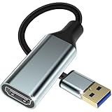 USB-auf-HDMI-Adapter für Monitor, USB 3.0/2.0 auf HDMI-Konverter, 1080p, Kabelanschluss, Kabelausgang für Computer, Laptop, Desktop mit mehreren Windows 11/10/8.1/8/7, Mac MacBook Pro, Monitore für PC